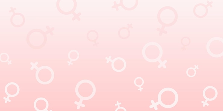 Vetor comemoração gradiente fundo rosa com símbolos de vênus para o dia da mulher felicitações de partido de gênero