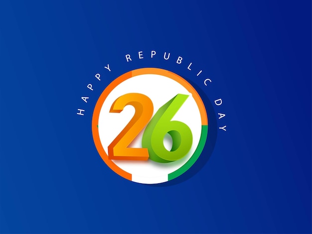 Comemorações do dia da república com 26 de janeiro índia e roda ashoka, experimente cores, bandeira indiana