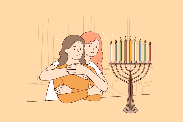 Comemorando o conceito de feriado sagrado de hanukkah