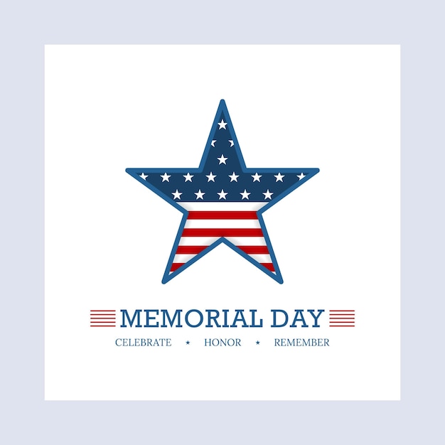Comemore a honra, lembre-se do Memorial Day, lembre-se e honre o pôster Celebração do dia do memorial dos EUA, feriado nacional americano, ilustração vetorial