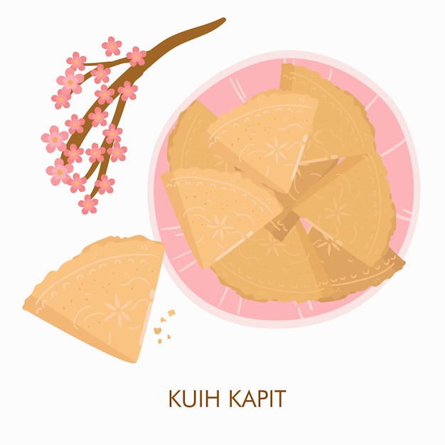 Vetor comida asiática chamada ilustração vetorial kuin kapit