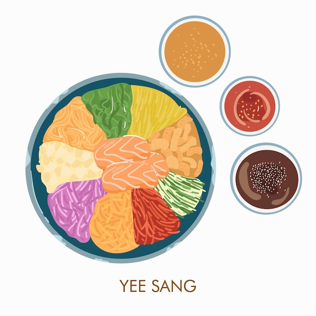 Comida asiática, ilustração vetorial de comida chinesa