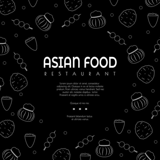 Vetor comida asiática
