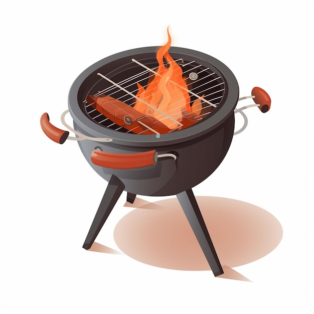 Comida churrasco churrasqueira churrasqueira vetor cozinhar festa bife ao ar livre ilustração de carne