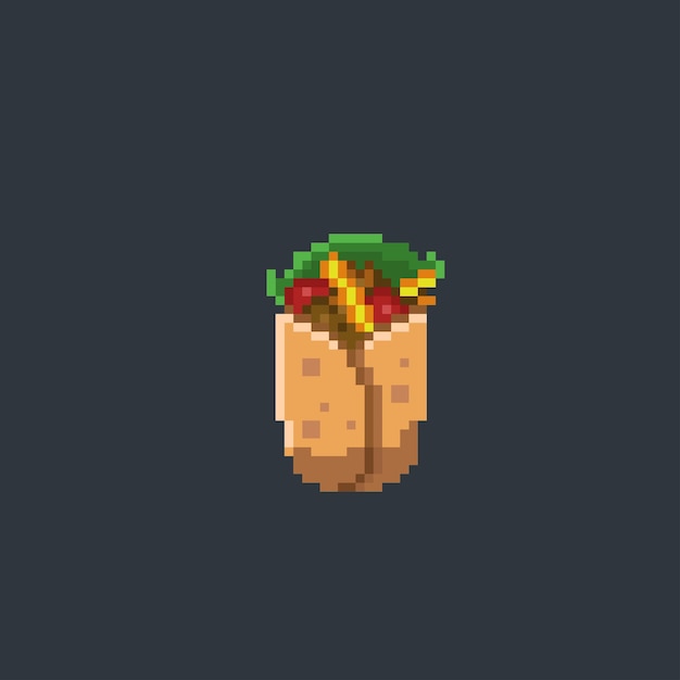 Comida de burrito em estilo pixel art