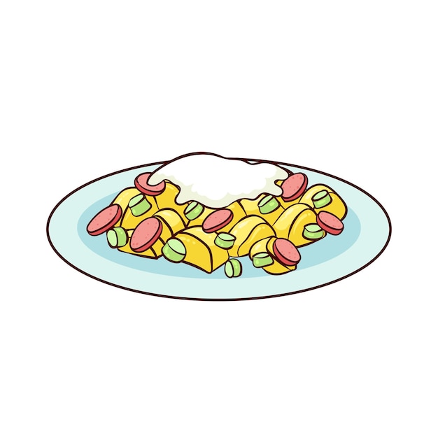 comida de kartoffelsalat desenhada à mão 1
