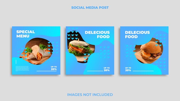 Vetor comida do post design do instagram