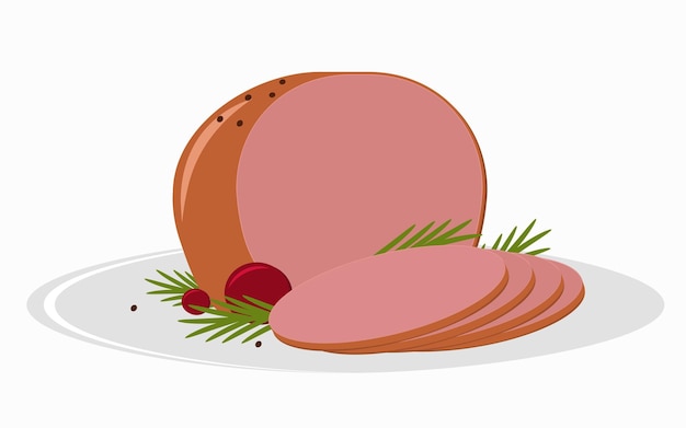 Comida e culinária de presunto de natal frito