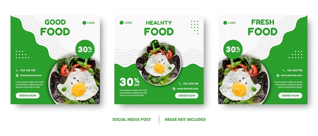 Comida menu banner mídia social post.