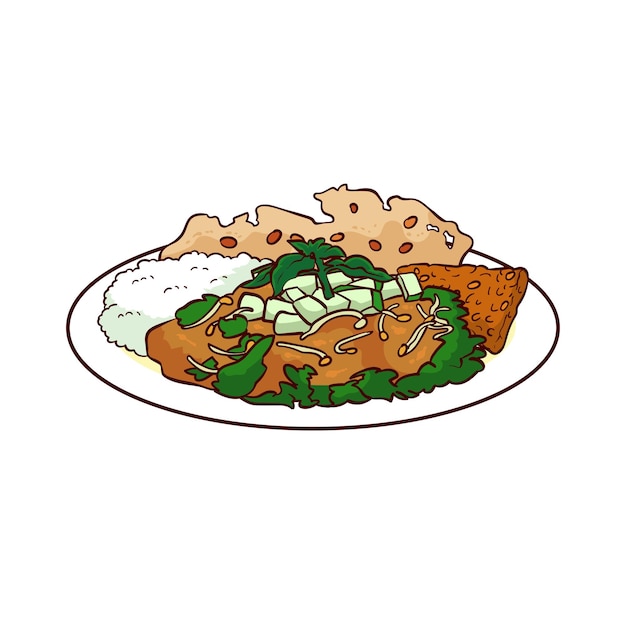comida pecel desenhada à mão 1