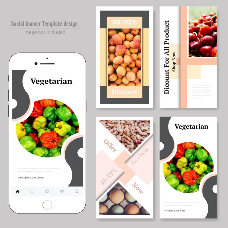 Vetor comida social media postar modelo para restaurante