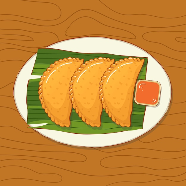 Comida tradicional indonésia desenhada à mão comida asiática