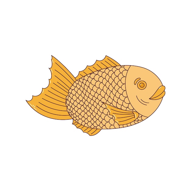 Comida tradicional japonesa Taiyaki asiático Biscoitos em forma de peixe Ilustração vetorial