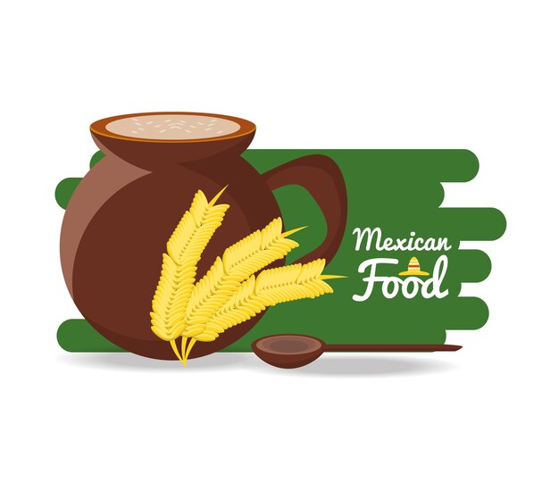 Vetor comida tradicional mexicana com milho