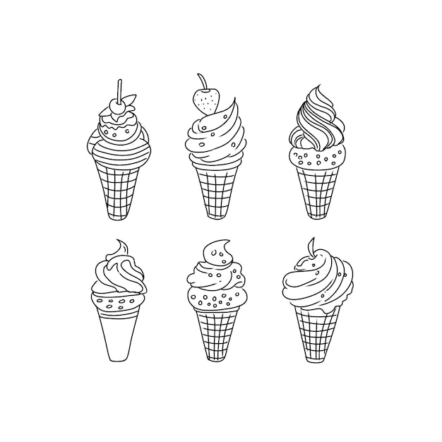 Comida vetor creme sobremesa verão cone ilustração isolado doce chocolate gelo waffle t