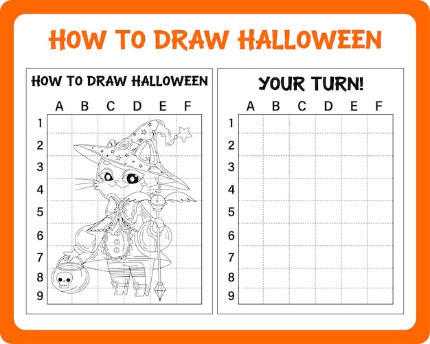 Vetor como desenhar halloween para crianças