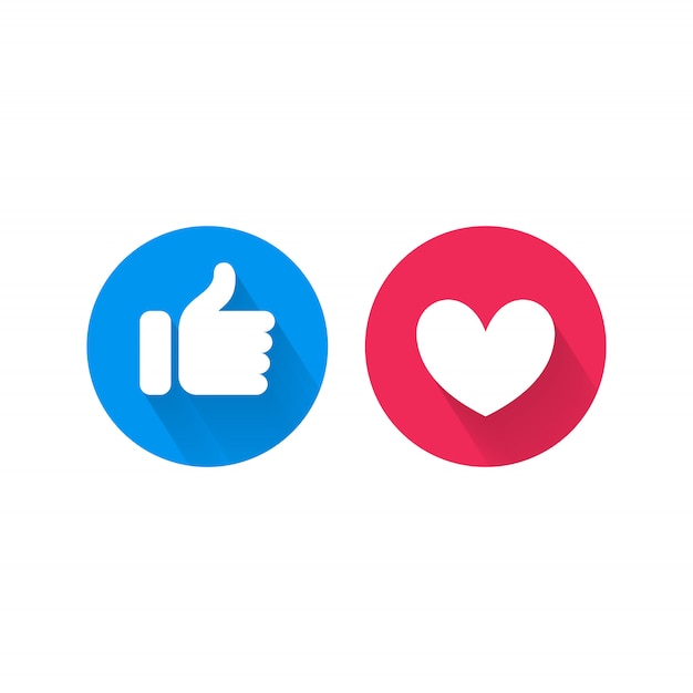 Como e coração vetor ícones redes sociais