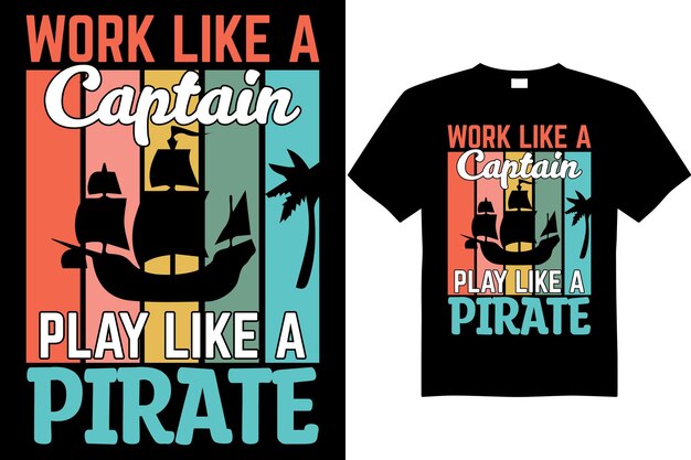 Como um vetor de design de camiseta pirata