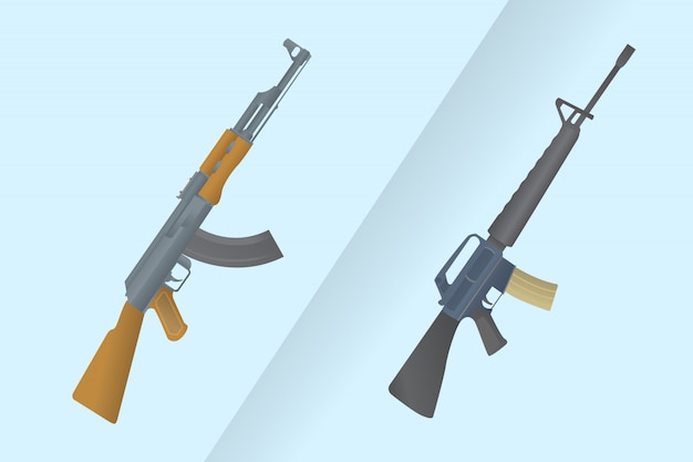 Compare entre america m-16 vs ak-47 russia kalashnikov