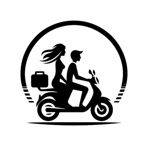Compartilhamento logo design vector ilustração símbolo template flat style ride