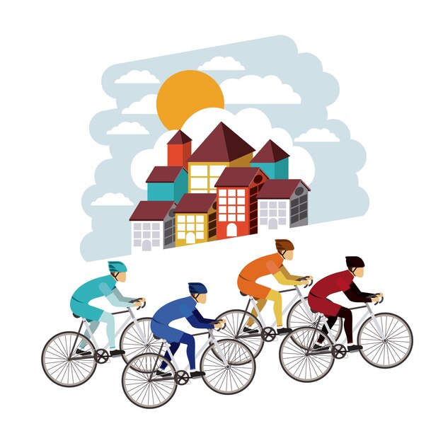 Competição de ciclismo isolado ícone do design