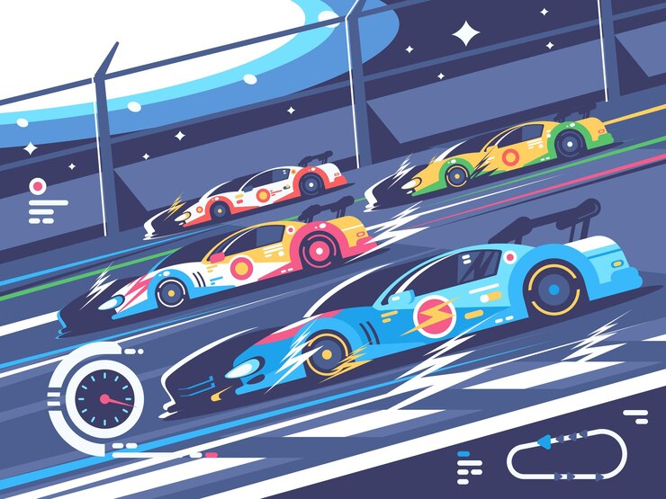 Vetor competições de carros esportivos