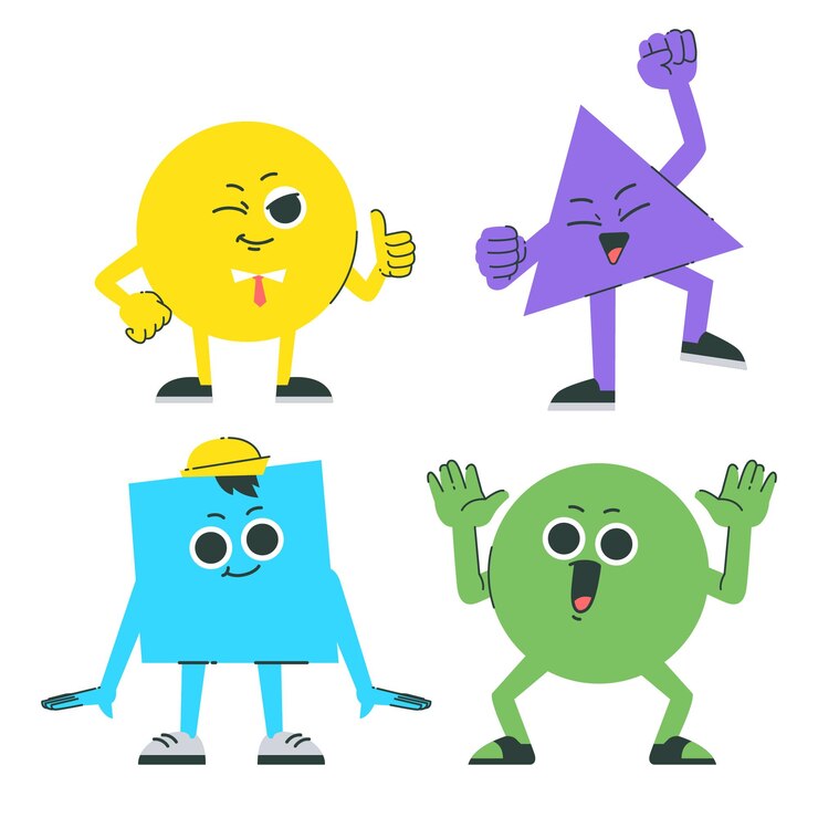 Vetor compilação de personagens de desenhos animados abstratos