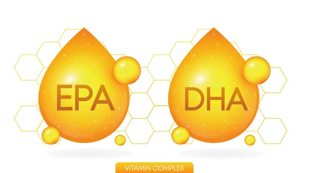 Complexo de vitaminas epa dha ícone realista cápsula de pílula isolada em fundo branco vector illustrati