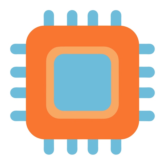 Componentes de hardware de computador Partes e dispositivos com unidade central de processamento CPU Estilo vetorial