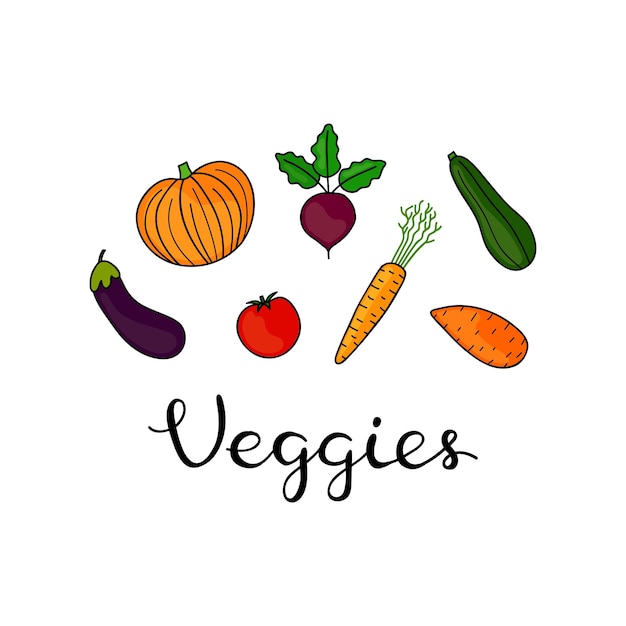 Composição com vegetais e letras