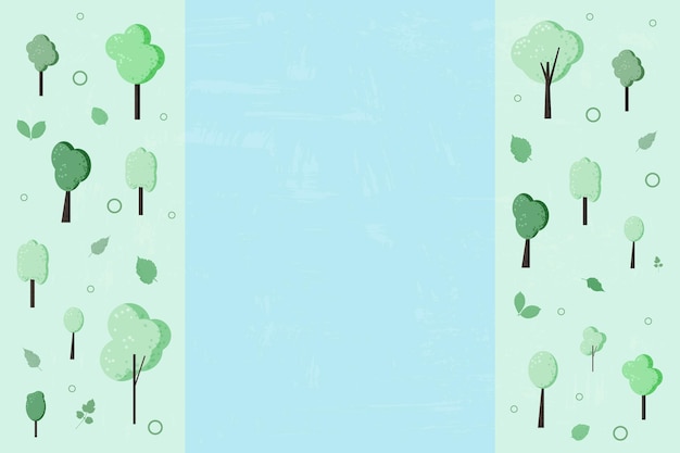 Vetor composição de árvores verdes para design de mídia social ilustração vetorial