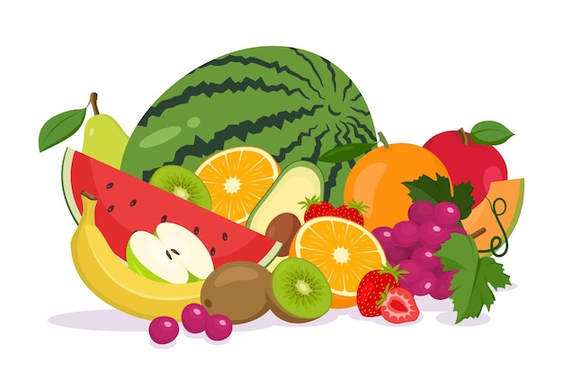 Composição de banner de ilustração de frutas