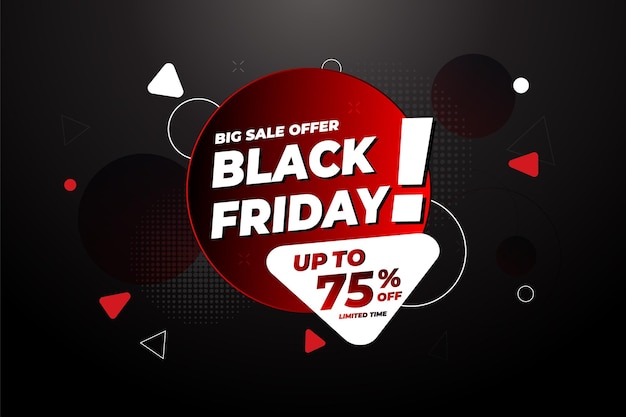 Composição de banner de venda da black friday moderna com modelo de plano de fundo de desconto