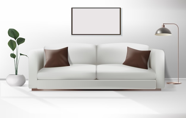 Composição de elementos interiores realistas fundo
