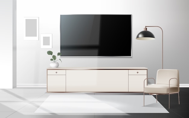 Composição de elementos interiores realistas fundo