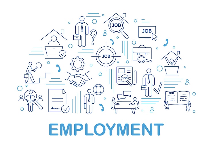 Vetor composição de ícones de emprego