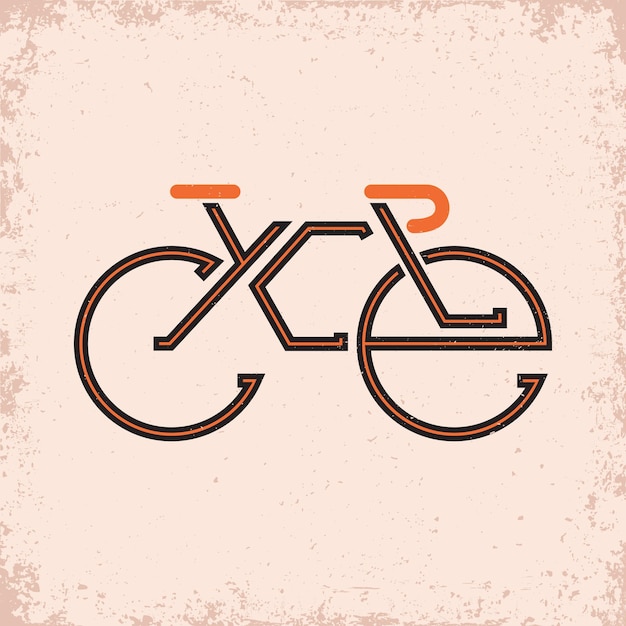 Vetor composição de letras sobre o tema ciclismo, o ciclo de inscrição está inscrito na forma de um modelo de bicicleta para impressão de camiseta de logotipo ou emblema ou design de pôster com vetor grunge fácil de remover