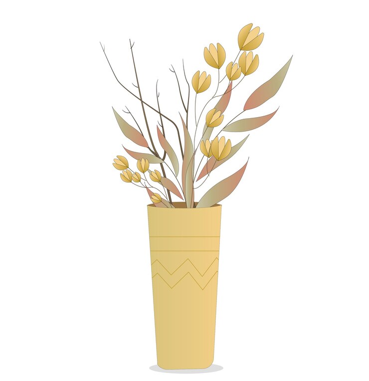 Vetor composição delicada e elegante de flores de vaso
