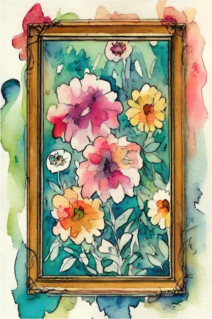 Vetor composição floral em aquarela