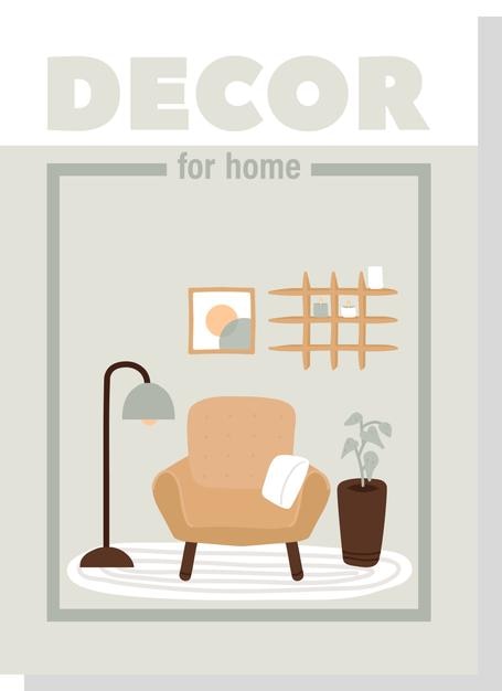 Composição interior de poltronas de lojas de decoração
