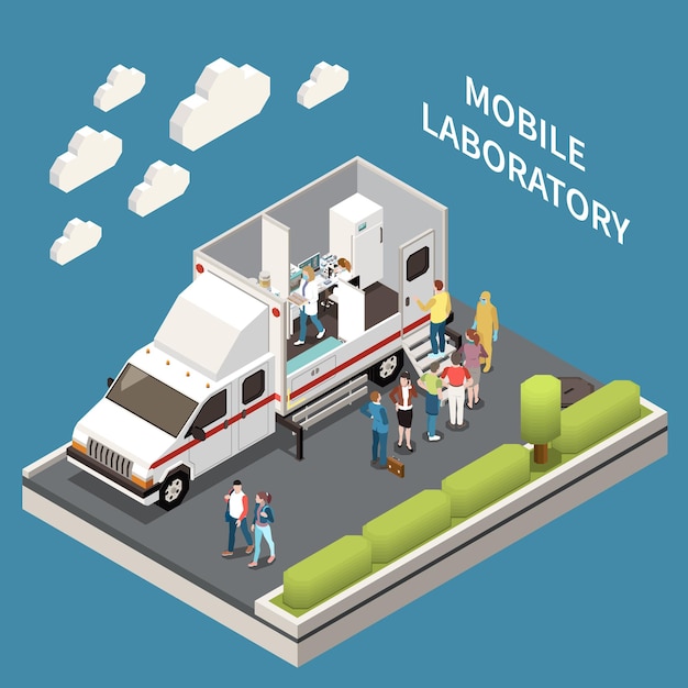 Composição isométrica do serviço de análise de diagnóstico de laboratório