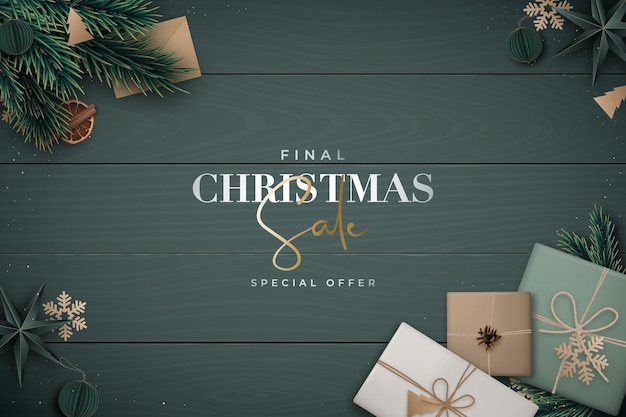 Composição plana de fundo de venda de Natal