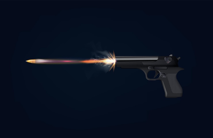 Vetor composição realista de tiro de pistola