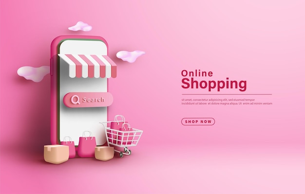 Compra online para postagem em mídia social