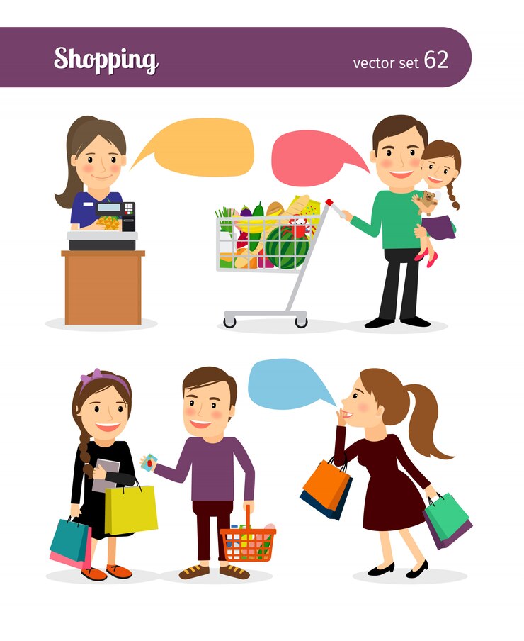 Vetor compras em família