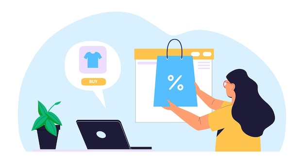 Vetor compras em linha e compras na internet vector de compras em linha