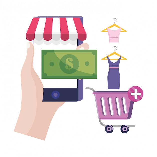 Vetor compras on-line icon ilustração