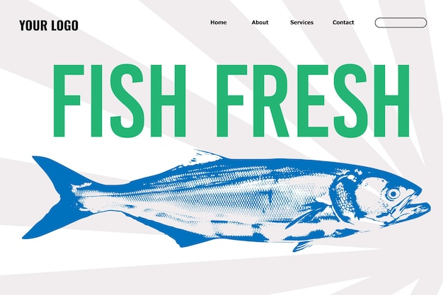 Compre peixe on-line na loja de entrega de peixe fresco e congelado e faça o pedido na loja no site com informações do produto Dieta e nutrição refeição e nutrição Vetor monocromático em estilo plano