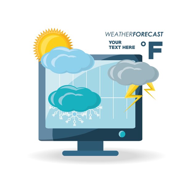 Vetor computador de clima e clima