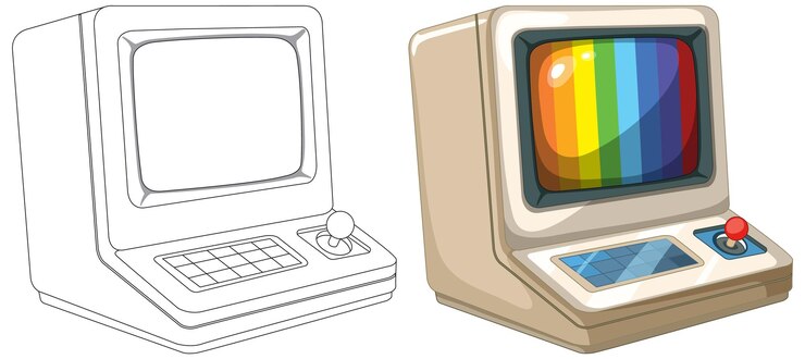 Vetor computadores antigos e evolução da tecnologia